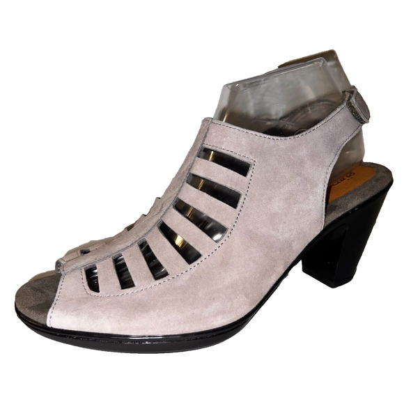EURO Soft by SOFFT Size 10M Lgt Gray Suede Comfort Strappy VESTA Heels Sandals - Picture 1 of 9